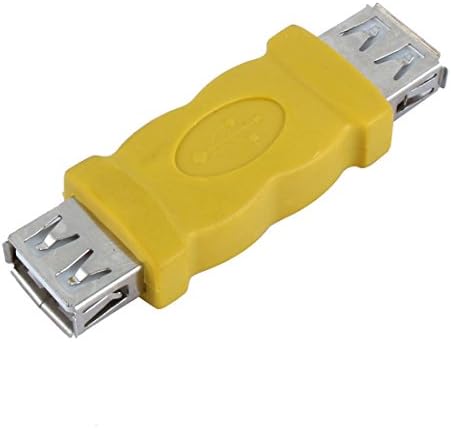 uxcell Безжичен USB 2.0 Двоен Жак-изход Жълт Цвят