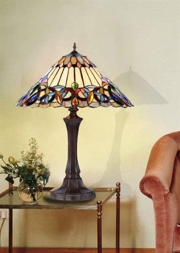 Клои Lighting CH33318VI16-Настолна лампа TL2 Ambrose Тифани във викториански стил с 2 лампи x 21,9 16,54 x 16,54