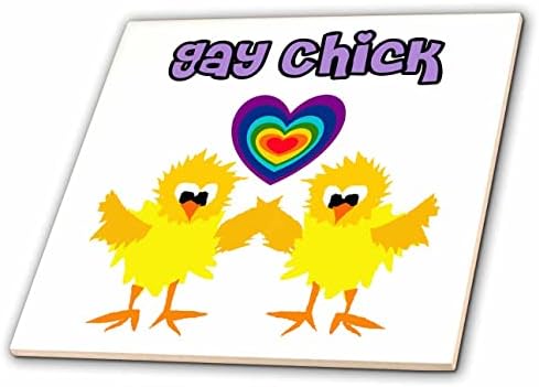 3dRose Сладки забавни бикини за пилета-гей с анимационни сърце - tiles (ct_353085_1)