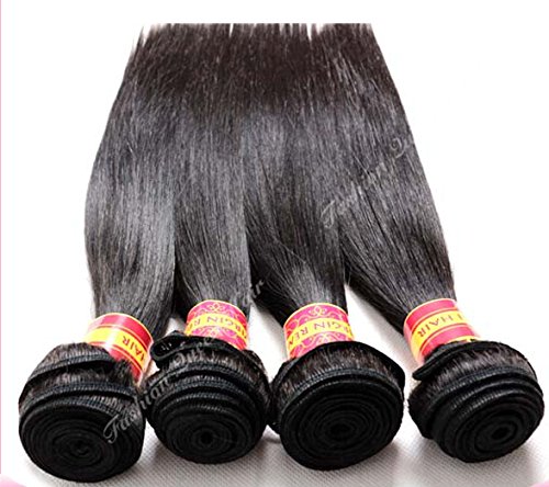 DaJun Hair 8A Затваряне от 3 Части С лъчите на Преки Бразилски Коса Virgin Weave Пакет Включва 3 връзки И закриване на Естествен цвят 10 затваряне + 202226патици