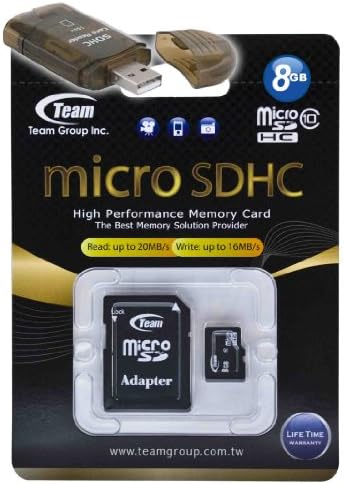 Високоскоростна карта памет microSDHC Team 8GB Class 10 20 MB/Сек. Невероятно бърза карта за телефон LG PHOENIX