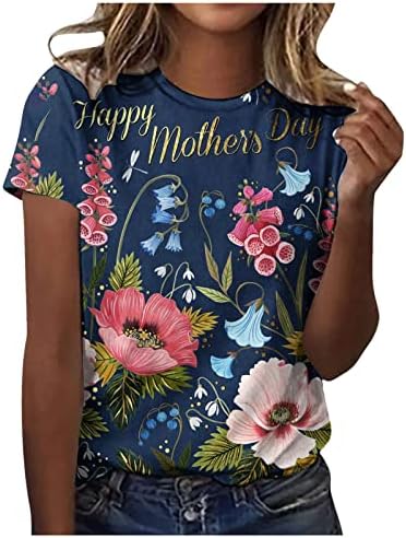 С Ден на Майката, Дамска Тениска С Цветен принтом, Забавни Върхове с Писмото Принтом, Ежедневни Блузи С Къс ръкав,