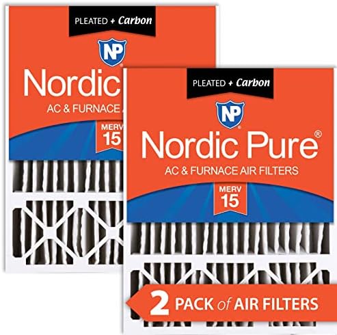 Nordic Pure 20x25x5 MERV 15 Нагънат Плюс Углеродистые Заменяеми Въздушни Филтри Honeywell За печки ac 2 Опаковки