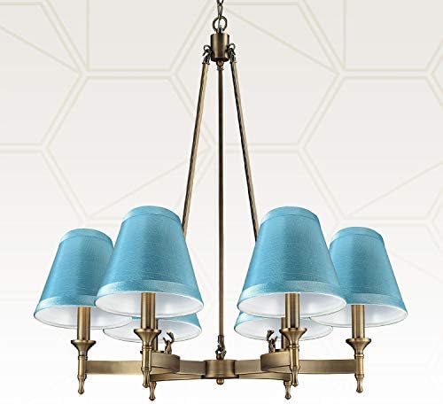 Royal Designs CS-1006-5BLU-6 Лампа за полилеи в стил Империя, 3 x 5 х 4,5, синьо, Комплект от 6