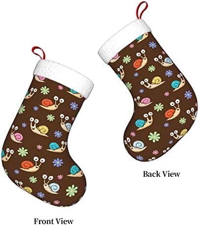 Yoigng Скъпа Охлюв Карикатура Коледен Отглеждане На Коледни Чорапи, Класически Празнични Украси Камина Окачен Чорап