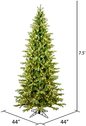 Тънка Изкуствена коледна елха от Бальзамической яде Vickerman 4,5 С 450 Топли Бели led светлини за ниско напрежение