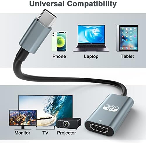 Докинг станция USB C-HDMI Адаптер 4K 60Hz, Конвертор Thunderbolt 3 Type C HDMI