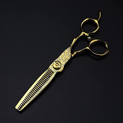 Ножица за подстригване на коса, 6-инчов професионални ножици от златни стомана, дамасские ножица за подстригване