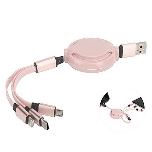 Кабел за зареждане ASHATA Multi, 3 в 1, Прибиращ се Кабел за зарядно устройство, USB кабел, Кабел за зарядно устройство