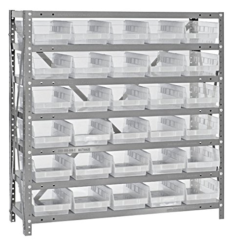 Наклонен багажник Quantum Storage 1239-102CL с ясен преглед и 4-инчов полочными чекмеджета, 30 кутии под QSB102, 12 D x 36 W x 39 H