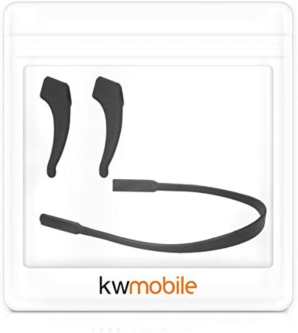 Набор от противоскользящих притежателите на kwmobile за очила - Комплект от 2 силиконови ушни куки и 1 спортно щипка