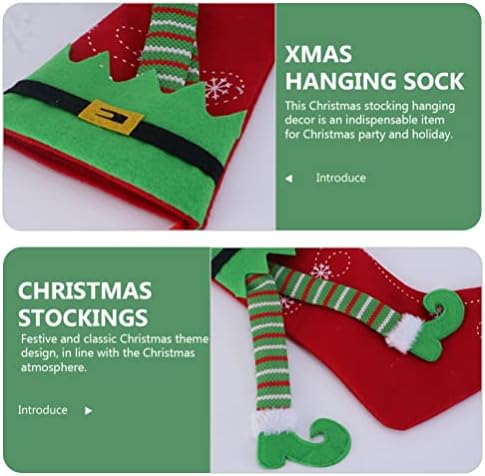 PRETYZOOM Детски Чорапи Коледен Отглеждане на Елфските Крака Украса за Коледната Елха Коледни Чорапи Чанта Бонбони