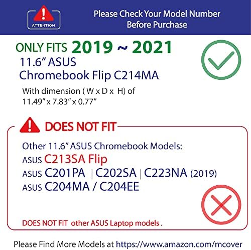 Калъф mCover е Съвместим само за преносими компютри-трансформери ASUS Chromebook Flip серия C214MA с диагонал 11,6