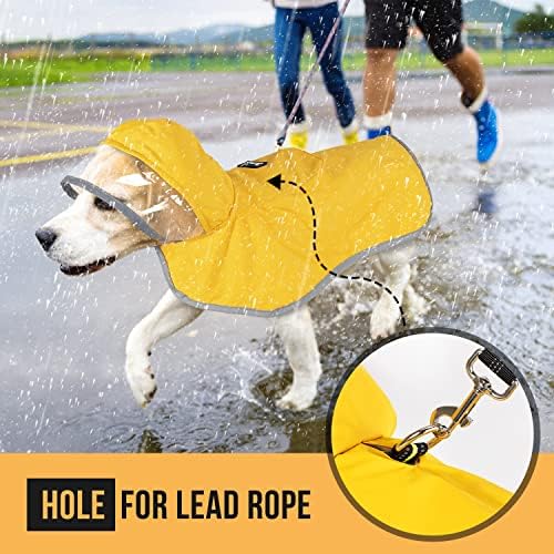 Дъждобран за кучета Lukovee, Двуслойни Дъждобран за кучета с Прозрачен капак за Кученца от големи, Средни и Малки