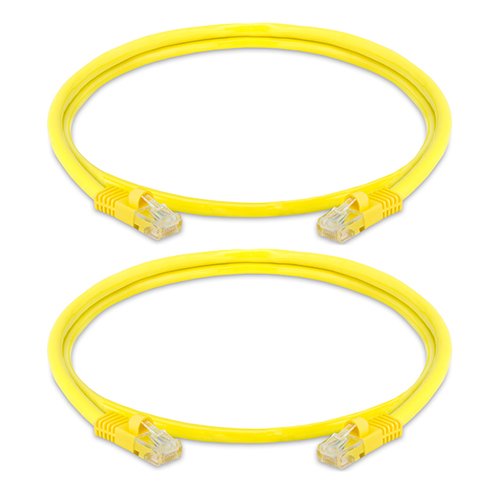 Ethernet кабел Cat5e – 3 метра Жълто-Златно контакти, свързващ кабел между фоно свещи (2 опаковки)