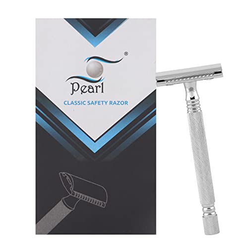 Сигурна бръснач Pearl Shaving Close Comb за мъжете - Множество Дългогодишна самобръсначка с двойно острие за мъже | Бръснач премиум-клас с един нож за мъже | Класически и тради?