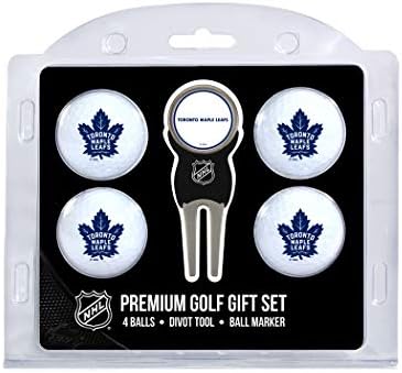 Топките за голф Golf Team NHL Toronto Maple Leafs Стандартен размер (4 бр) и инструмент за премахване на с Подвижна