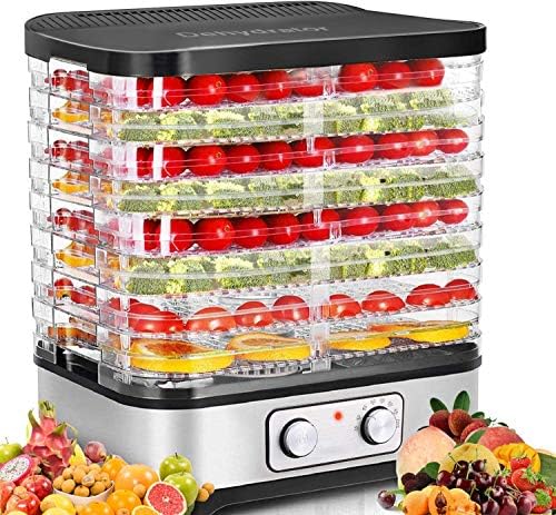 Машина за обезводняване на храните, 8-Чрез Плодови Dehydrators с Регулатор на температурата (95ºF-158ºF), Бутон-регулатор