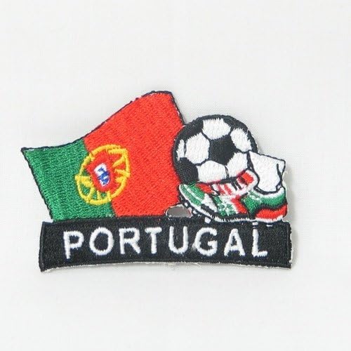 Португалия Футболни Футболен Удар Флаг на Страната, на бродирани Желязо на Нашивке Икона на стопанските... 2 X 1