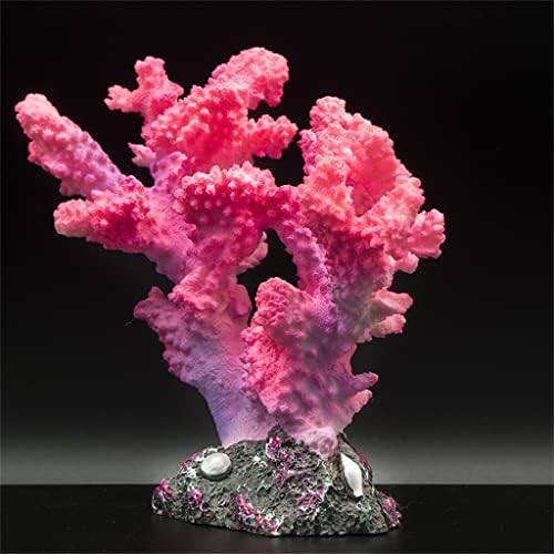 SXNBH Розова цветна смола Изкуствен морски украшение от корали Аквариумное украса за вашия аквариум