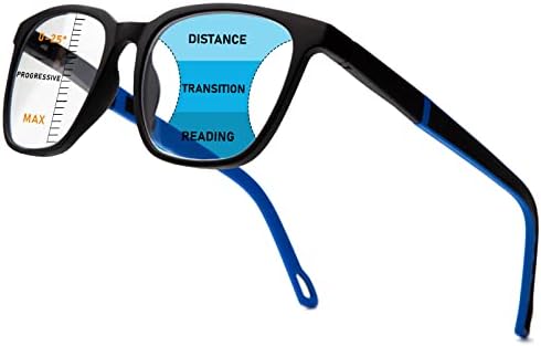 Jo Прогресивно Многофокусные Очила за Четене, за Жени, Мъже Бифокални Сини Леки Блокер на Компютърни Очила За Четене