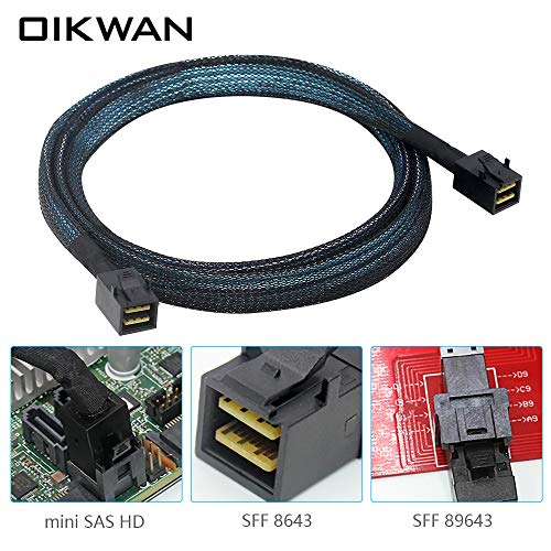 Вътрешен HD Mini SAS от OIKWAN СФФ-8643 до СФФ-8643, Вътрешен кабел Mini SAS Mini SAS, съвместим с контролера на