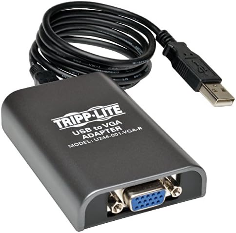 Адаптер външна видео карта Трип Lite USB 2.0 VGA с две /Няколко монитора, 128 MB SDRAM, 1080p (U244-001-VGA-R),
