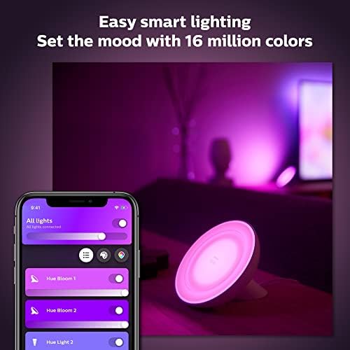Умна лампа Philips Hue Bloom White и Color Атмосфера, работи с Алекса, Apple Homekit и Google Assistant, Съвместим