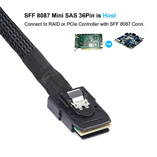 ADCAUDX 2 пакета Mini-SAS-SATA Кабел 0,5 М СФФ-8087-SATA Интерфейсен кабел СФФ 8087 - 4 SATA под прав ъгъл от 90