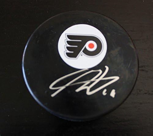 Хокейна шайба, с автограф Нолан Патрик Филаделфия Флайърс с номер 2 в генералното класиране на Б - за Миене на НХЛ
