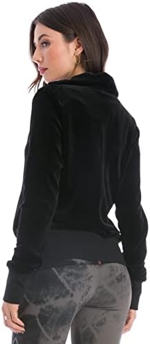 Дамски велур hoody с качулка Hard Tail с цип (стил: V-154)