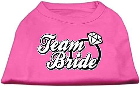 Mirage Pet Products 14-Инчов Тениска с Трафаретным принтом Team Bride за домашни любимци, Голяма, ярко-розова