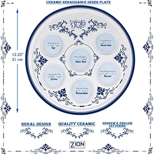 Елегантна Керамични Великден чиния с цветен дизайн в стил Ренесанс - Кръгла Великден чиния с диаметър от 12,25 инча