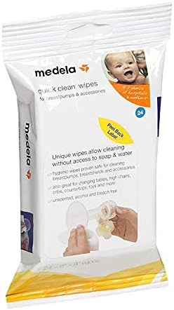 Молокоотсос Medela Quick Clean и помощни кърпи - 24 опаковки (опаковка от 2)