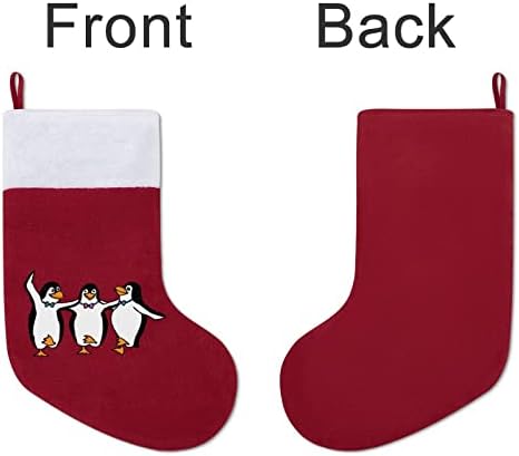 Танцуващи Пингвини Коледен Отглеждане на Коледна Елха Окачени Чорапи За Камината, с Къси Плюшени Белезници Украса