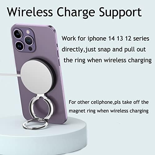 Удобен Магнитен Държач за мобилен телефон с пръстен, поставка за iPhone 14 13 12 Magsafe, който е съвместим с безжична
