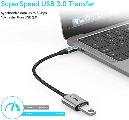 Адаптер Tek Styz USB-C USB 3.0 е обратно Съвместим с датчиците Acer Iconia W511 OTG Type-C/PD USB 3.0 за мъже и