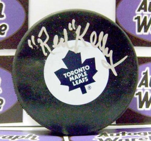 Хокейна шайба, с автограф Рэда Кели (Торонто Мейпъл Лийфс)