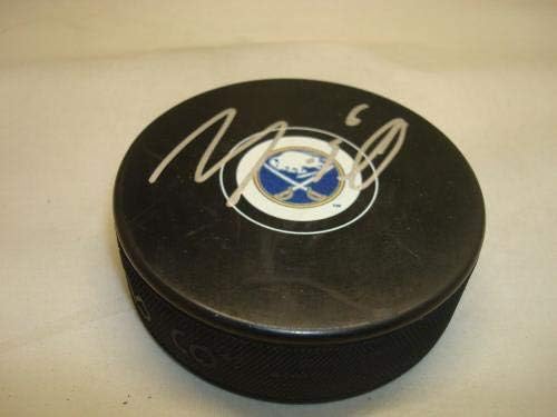 Хокейна шайба Бъфало Сейбърс с автограф на Марко Сканделлы с автограф 1A - за Миене на НХЛ с автограф