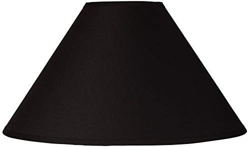 Черно Голям Лампа в стил Империя за камината 6 инча Отгоре x 19 инча отдолу x 12 инча с наклон (Паяк), заменяемый