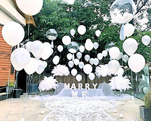 Латекс Бели балони за партита 100 бр 12-инчови Тестени Бели Балони за Душата на дете, Рожден Ден, Сватба, Годеж,
