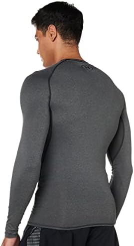 Мъжки Компресиране тениска с дълъг ръкав HeatGear Armour от Under Armour, въглеродни влакна Пирен (090) /Черен ,
