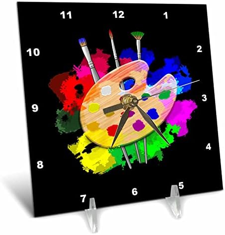 3 Използвайте художествена палитра на художник с артистични четки и бои. - Настолни часовници (dc_351528_1)