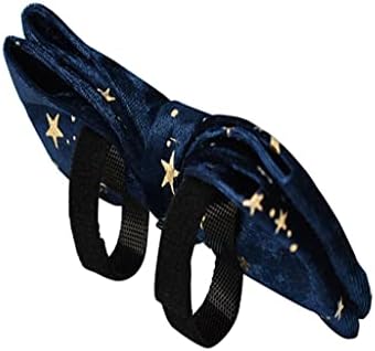 UOEIDOSB Тъмно Синьо Кадифе нашийник за кучета и каишка, определени за Коледа, Златни блестящи Звезди, Индивидуален