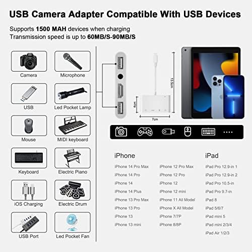 Кабел-адаптер за микрофон INVERSE NET за iPhone за директно излъчване, USB адаптер за iPad HDMI към телевизора,