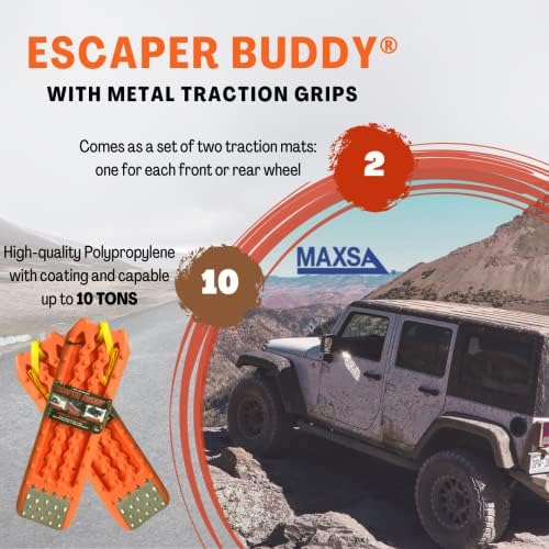 Тракшън щитове Maxsa 20322 Escaper Buddy с метален заснемане за извличане на превозни средства от мръсотия, Пясък