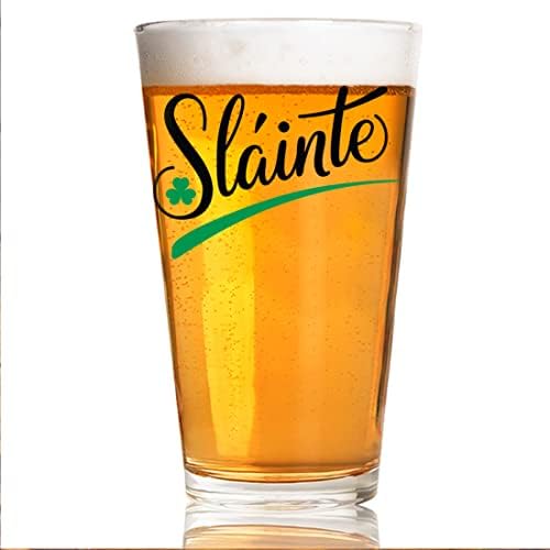 Тостовые приказки - Ден на Св. Патрик - Чаши за бира SLAINTEE with Clover Leave | Чаши St Pattys за украса на парти
