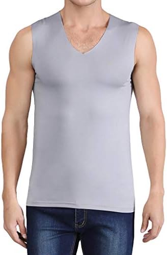 Мъжка Риза Без ръкави, с V-образно деколте, Облегающая, Удобна и Мека Дишаща Тренировочная Жилетка