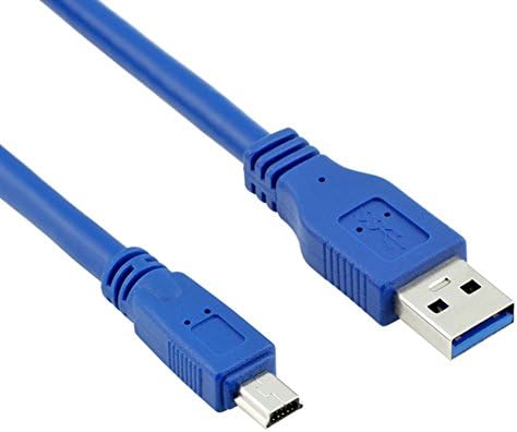 Bluwee USB 3.0 Син кръг кабел, тип A-включете Mini B е с 10-пинов штекерным кабел с дължина 0,3 метър (1 метър) - Кръг синьо кабел
