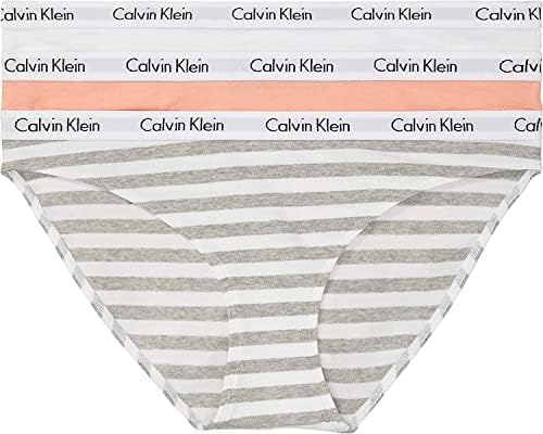 Дамски Памучни Ластични Гащи-Бикини с логото на Calvin Klein Carousel, 3 опаковки